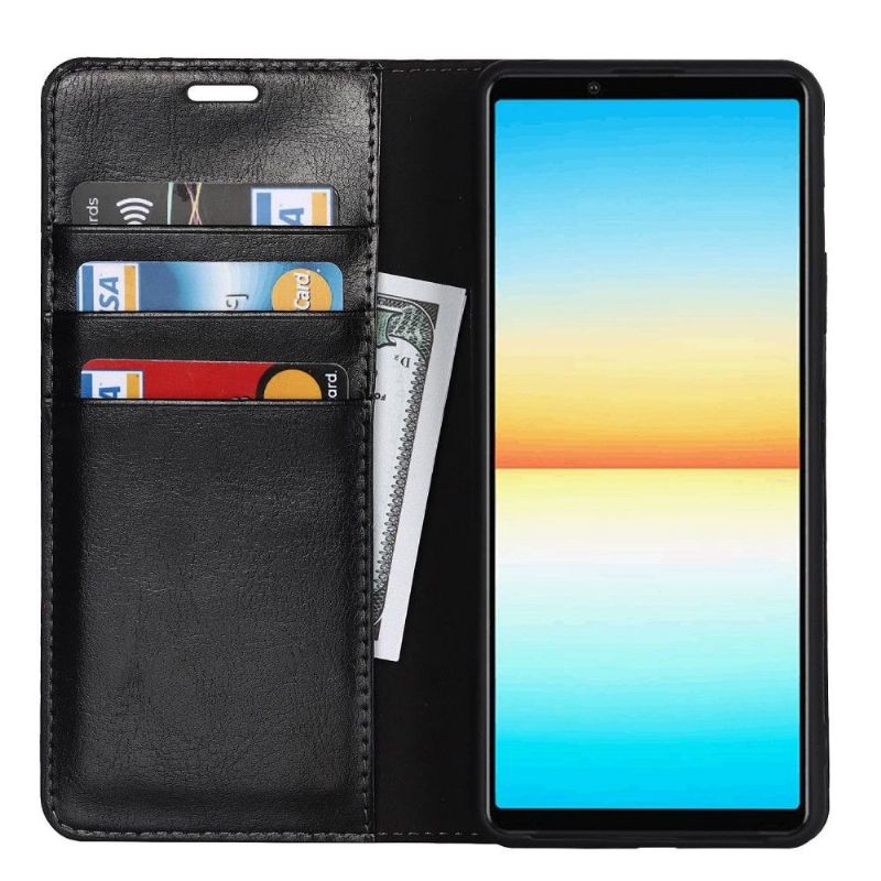 Housse Sony Xperia 10 IV Cuir Porte Cartes Fonction Support