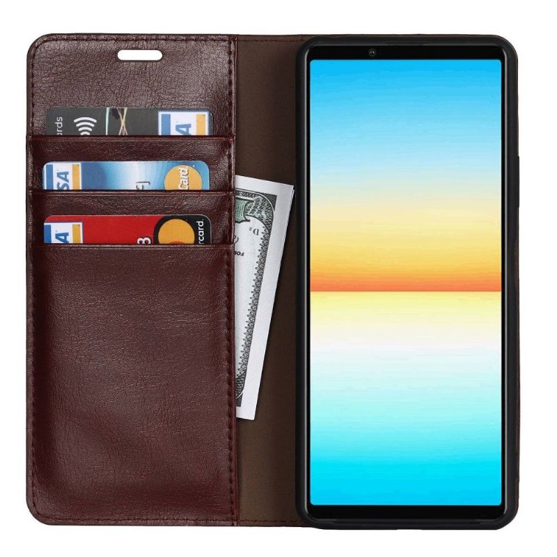 Housse Sony Xperia 10 IV Cuir Porte Cartes Fonction Support