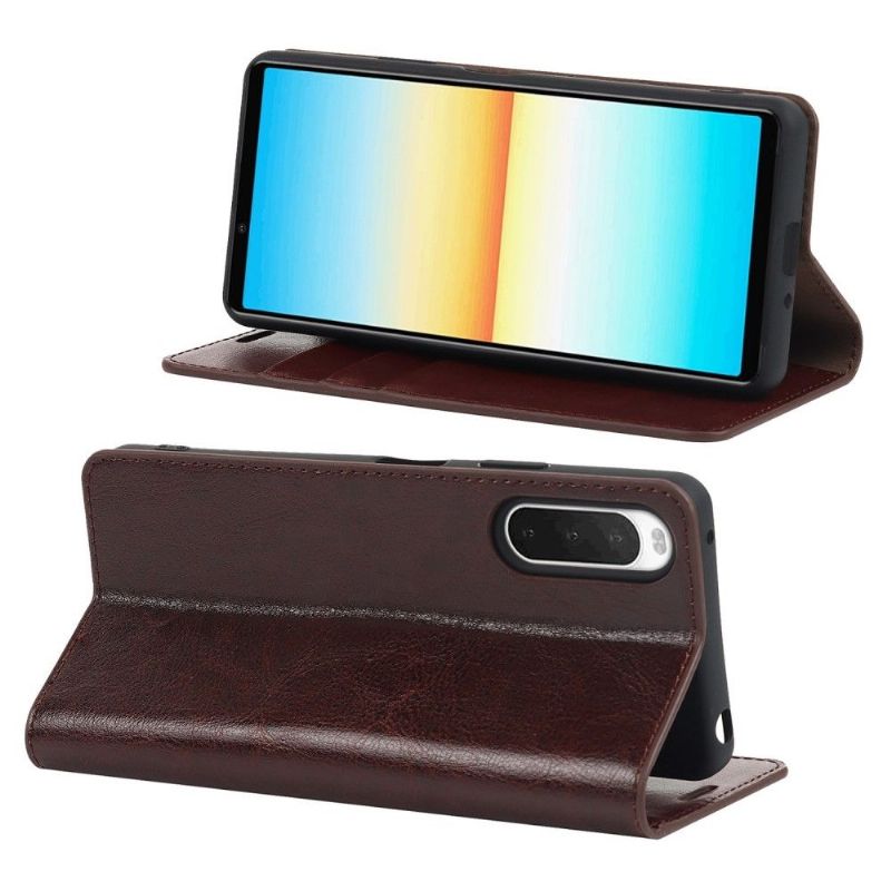 Housse Sony Xperia 10 IV Cuir Porte Cartes Fonction Support
