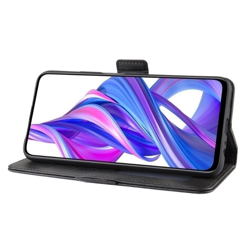 Housse Honor 9X Pro portefeuille revêtement simili cuir mat