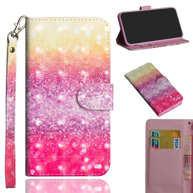 Housse Realme C11Dégradé Paillettes Magenta