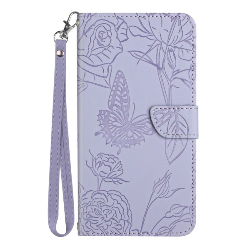 Housse Realme C30 Paillon Fleurs à Lanière