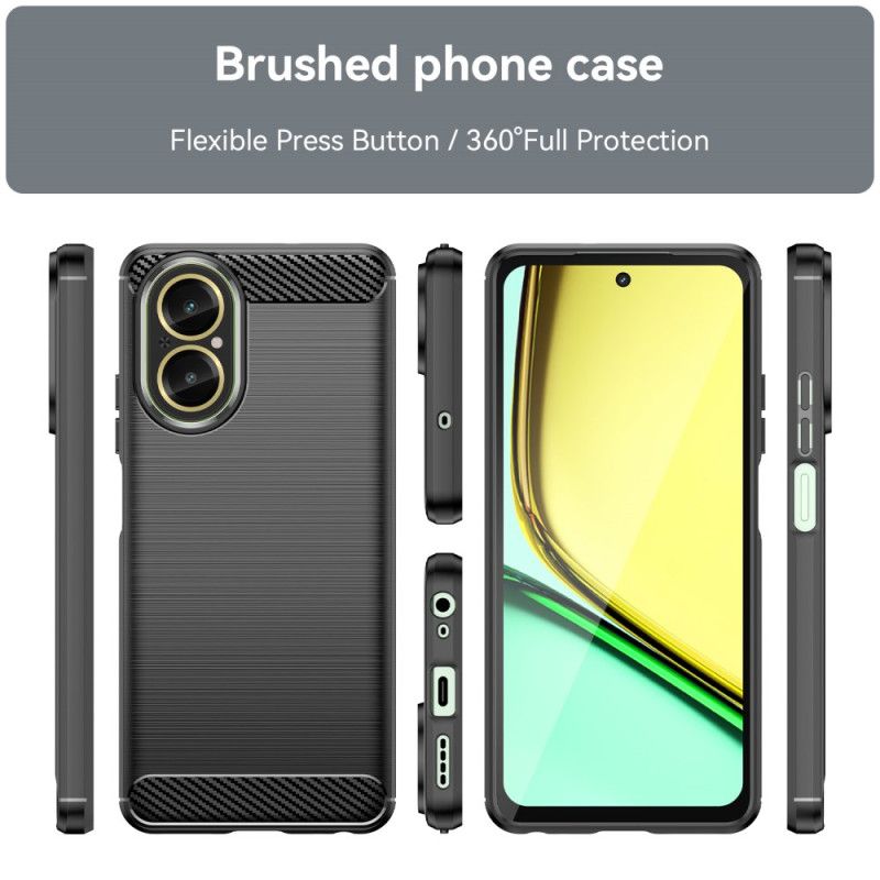 Coque Realme C67 Fibre Carbone Brossée