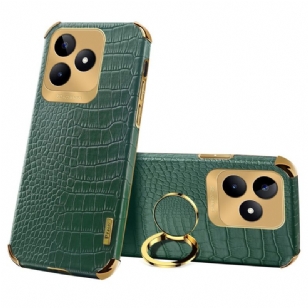 Coque Realme C53 / C51 Anneau-Support Texture Crocodile