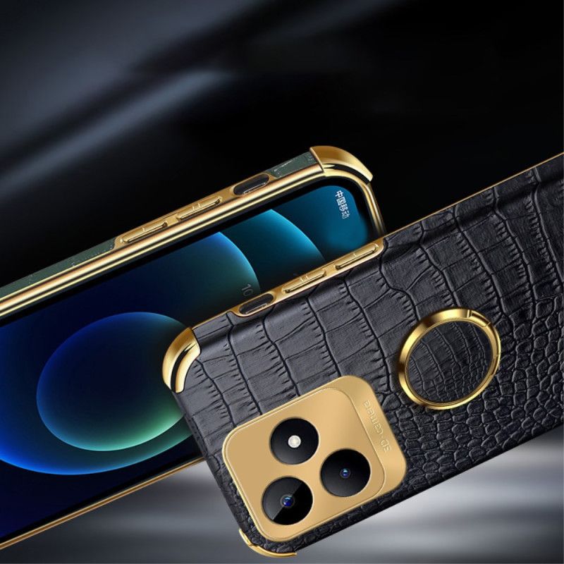 Coque Realme C53 / C51 Anneau-Support Texture Crocodile