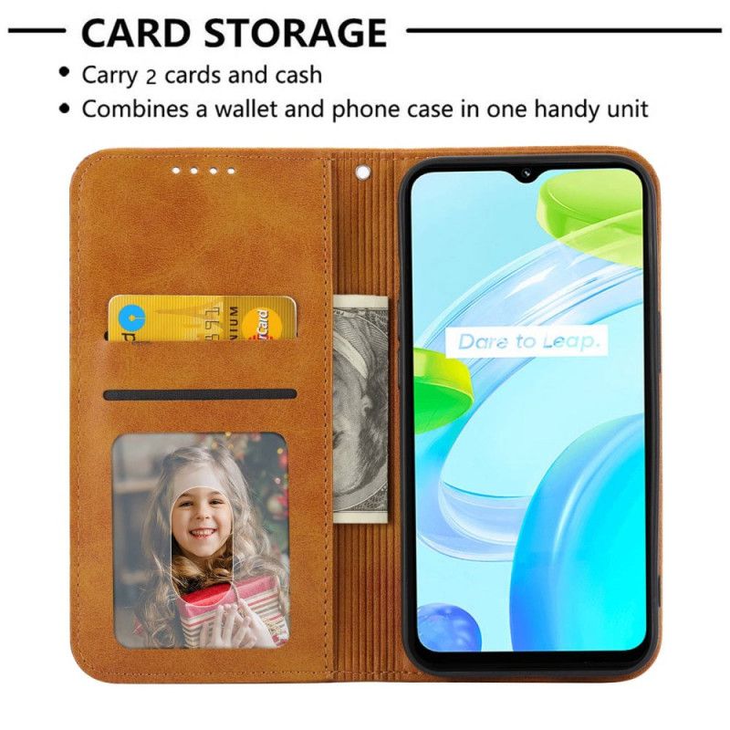 Flip Cover Realme C53 / C51 Motif Losanges à Lanière
