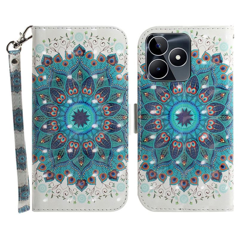 Housse Realme C53 / C51 Mandala Vert à Lanière