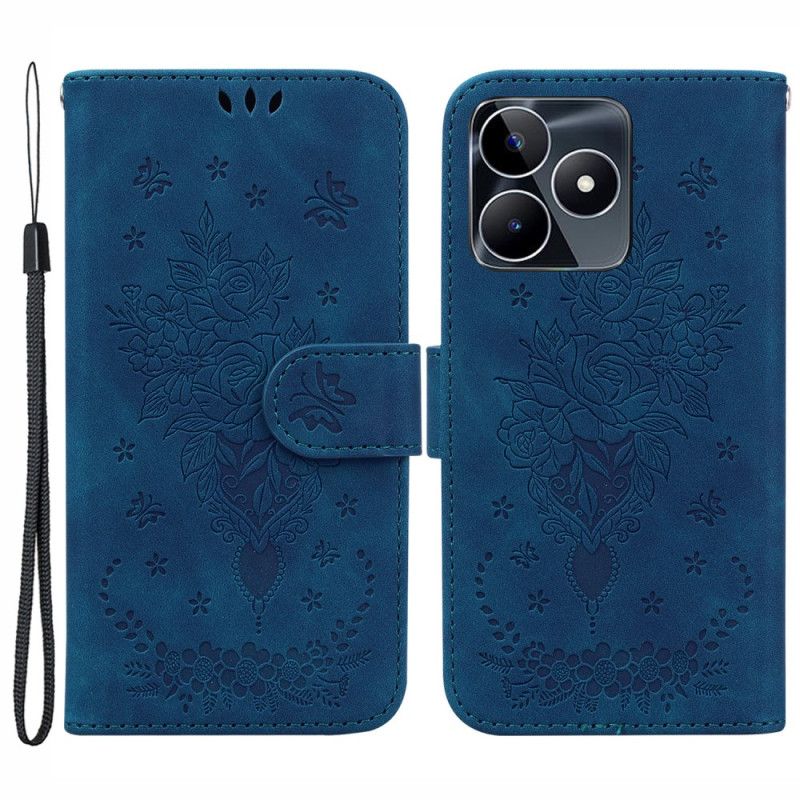 Housse Realme C53 / C51 Motif Rose et Papillons