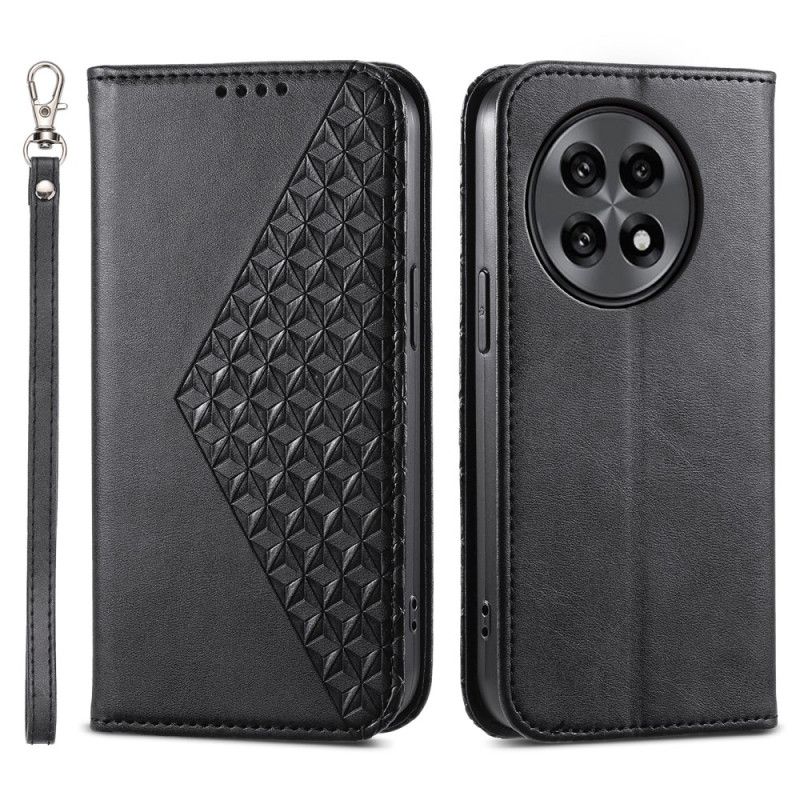Flip Cover OnePlus 13R Motif Losanges à Lanière