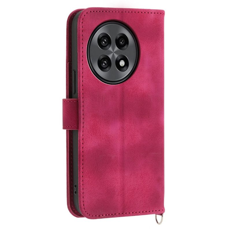 Housse OnePlus 13R Effet Daim Dentelle avec Lanière et Bandoulière