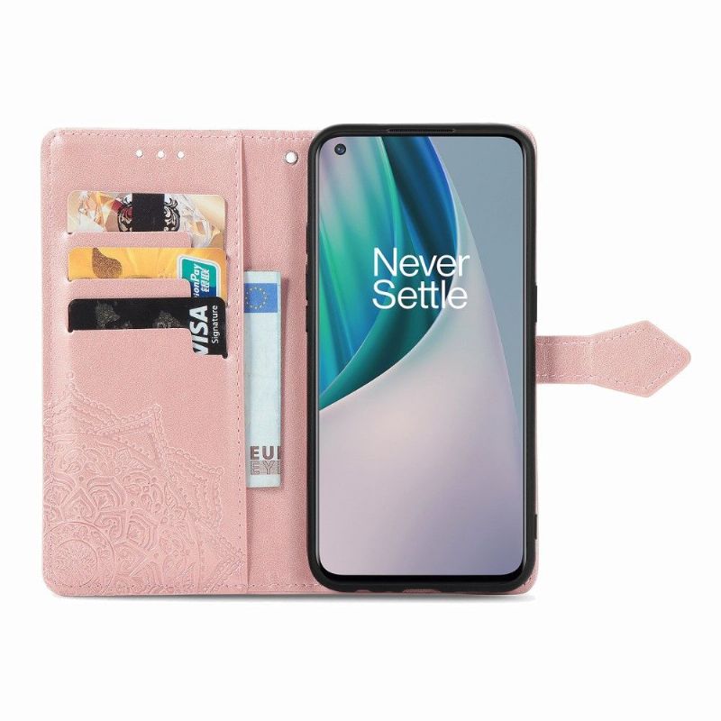 Housse OnePlus Nord N10 5G Mandala relief en simili cuir