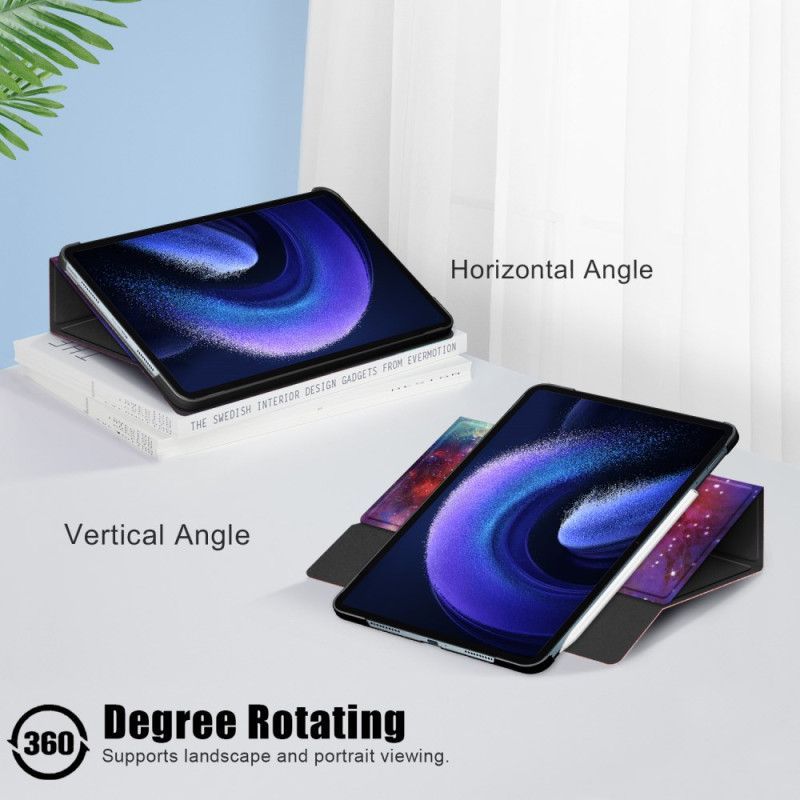 Smart Case Xiaomi Pad 6 Pro Rotative Porte-Stylet Galaxie