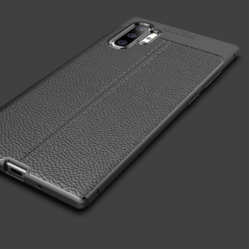 Samsung Galaxy Note 10 Plus - Coque gel finition simili cuir