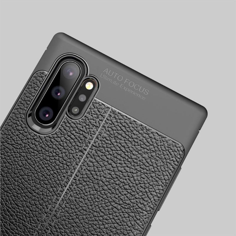 Samsung Galaxy Note 10 Plus - Coque gel finition simili cuir