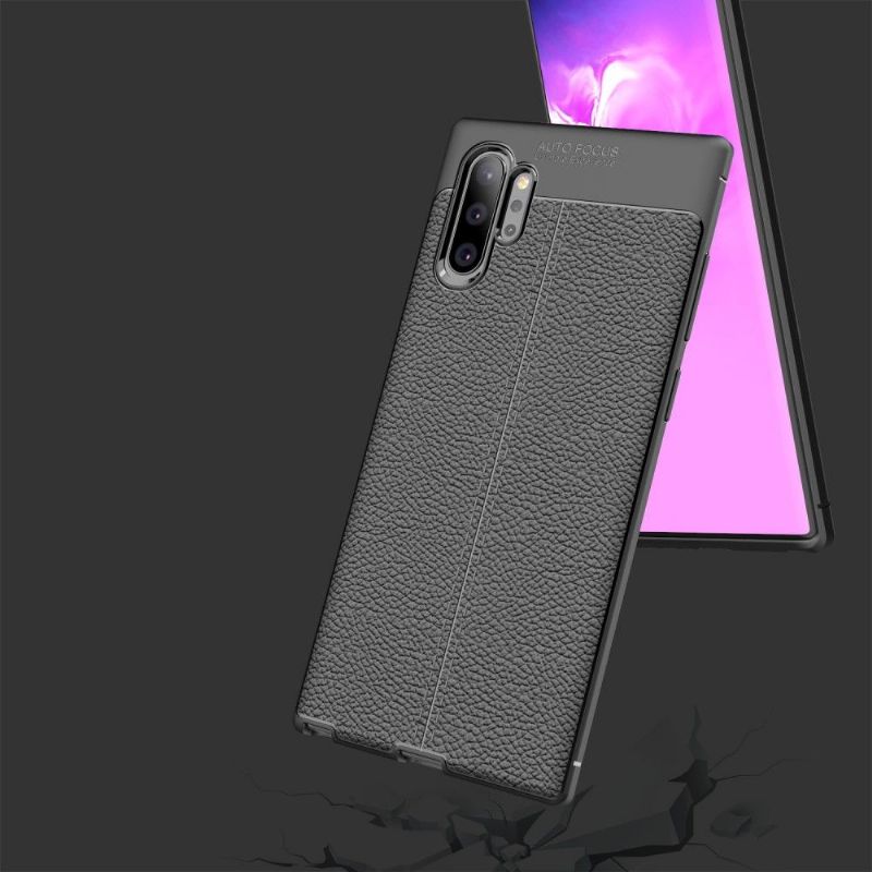 Samsung Galaxy Note 10 Plus - Coque gel finition simili cuir