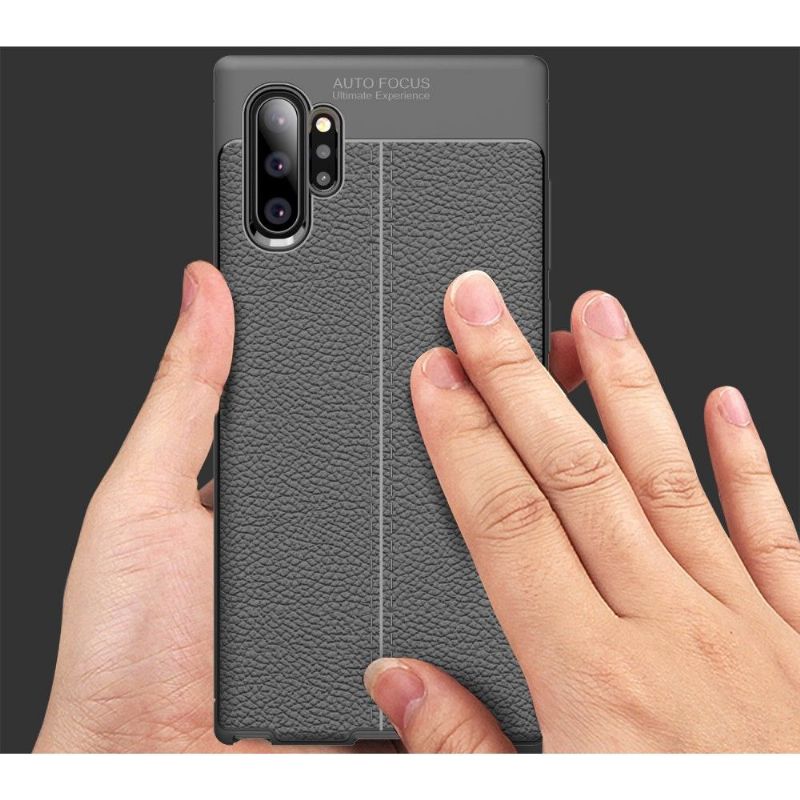 Samsung Galaxy Note 10 Plus - Coque gel finition simili cuir