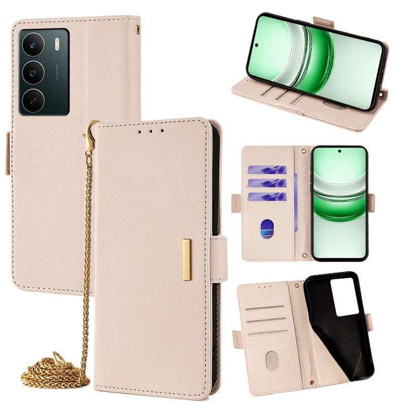 Housse Realme C71 Blocage RFID et Fermoir Doré