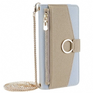 Housse Realme C71 Portefeuille Miroir et Chaîne