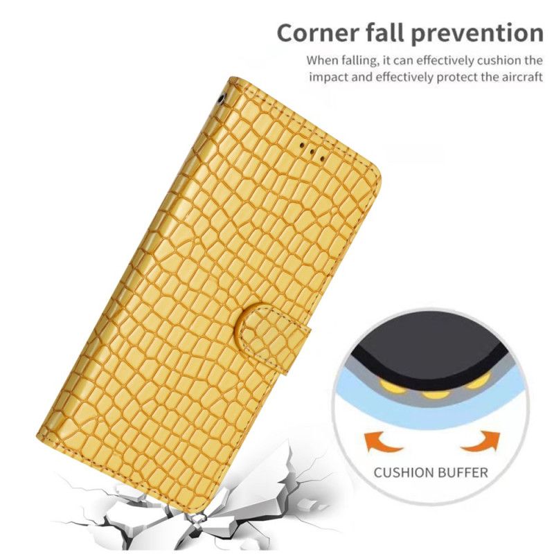 Housse Oppo A98 5G Crocodile avec Lanière