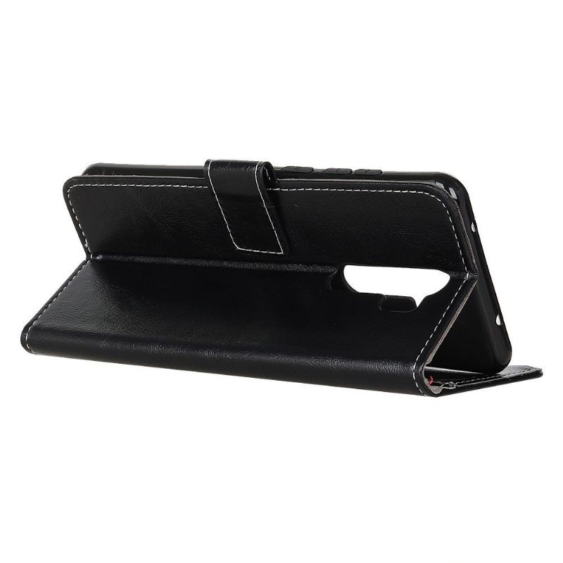 Oppo A9 2020 - Housse effet cuir luxueux coutures