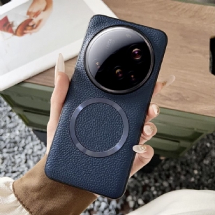 Coque Xiaomi 15 Ultra Compatible MagSafe Effet Cuir Litchi