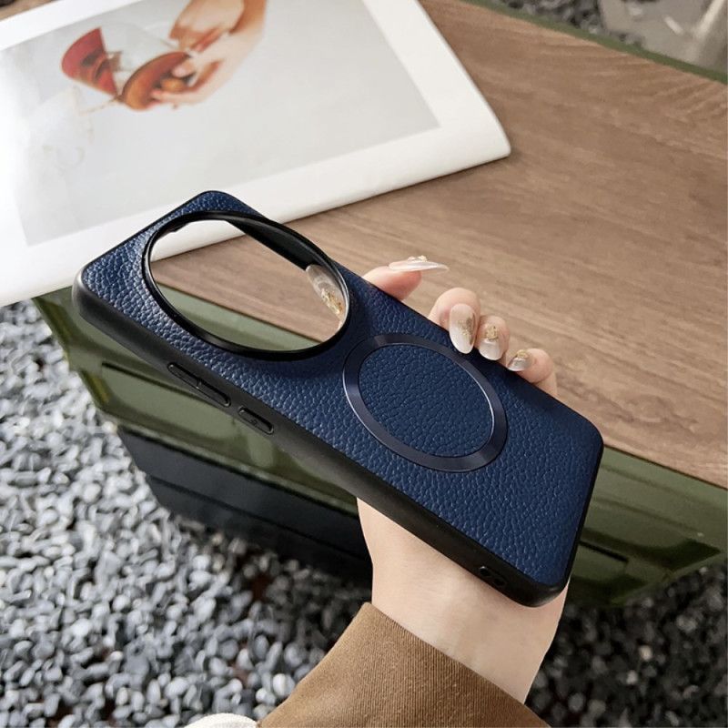 Coque Xiaomi 15 Ultra Compatible MagSafe Effet Cuir Litchi