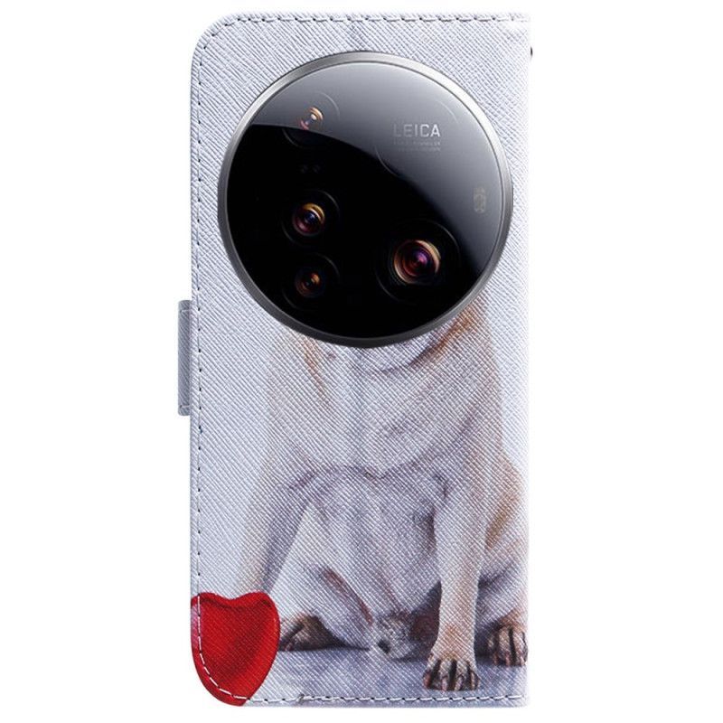 Étui Portefeuille avec Motif Chien pour Xiaomi 15 Ultra