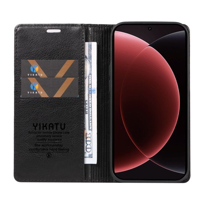Flip Cover Xiaomi 15 Ultra Simili Cuir Litchi YIKATU
