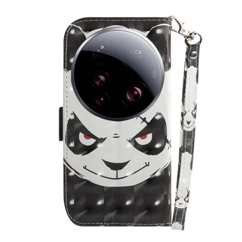 Housse Xiaomi 15 Ultra Angry Panda à Lanière