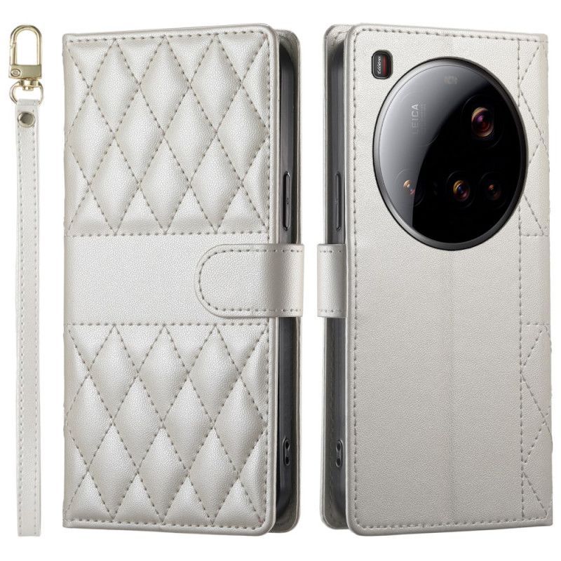 Housse Xiaomi 15 Ultra Matelassée avec Lanière et Bandoulière