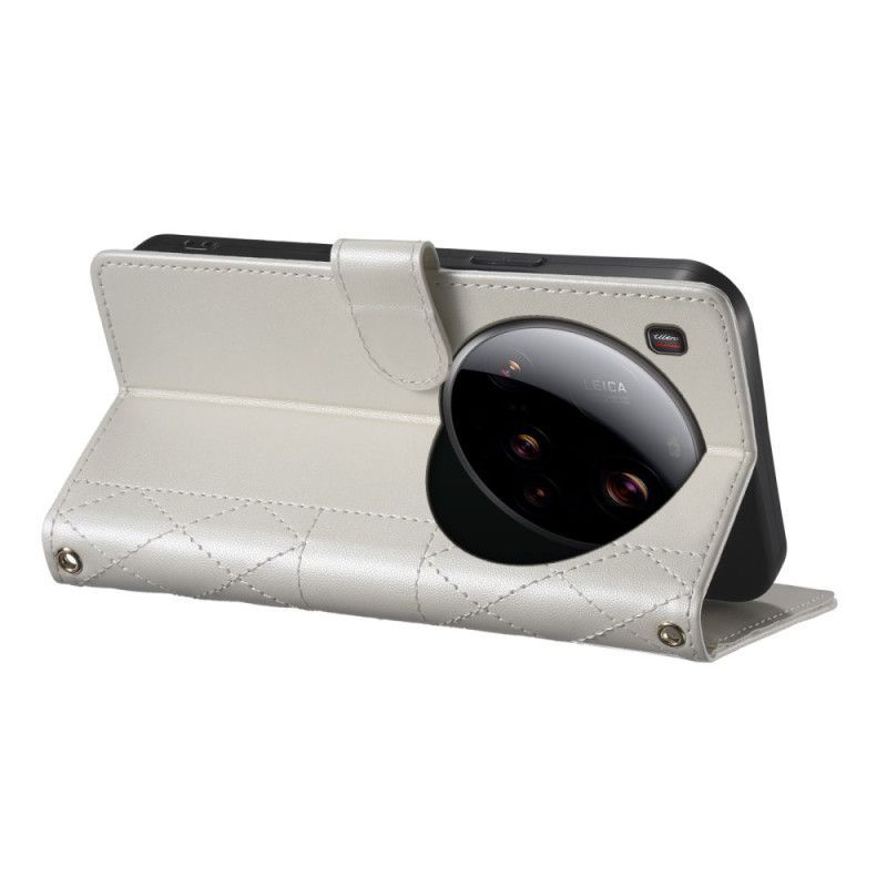 Housse Xiaomi 15 Ultra Matelassée avec Lanière et Bandoulière