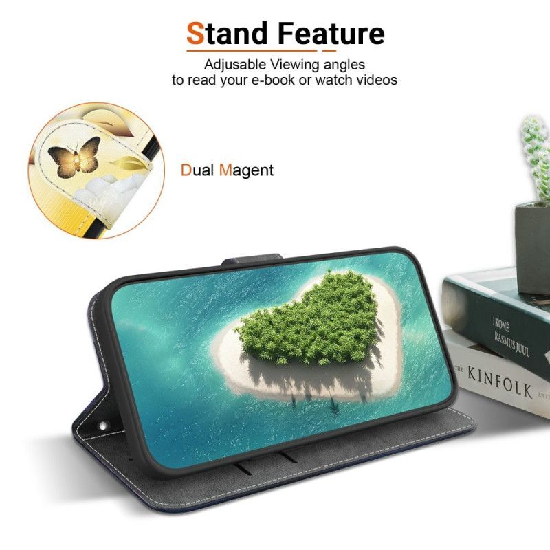 Housse Xiaomi 15 Ultra Papillons Dorés et Fleurs Blanches