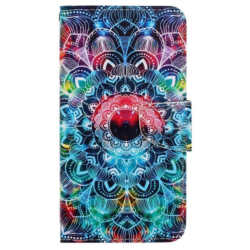 Housse iPhone 15 Mandala Coloré à Lanière