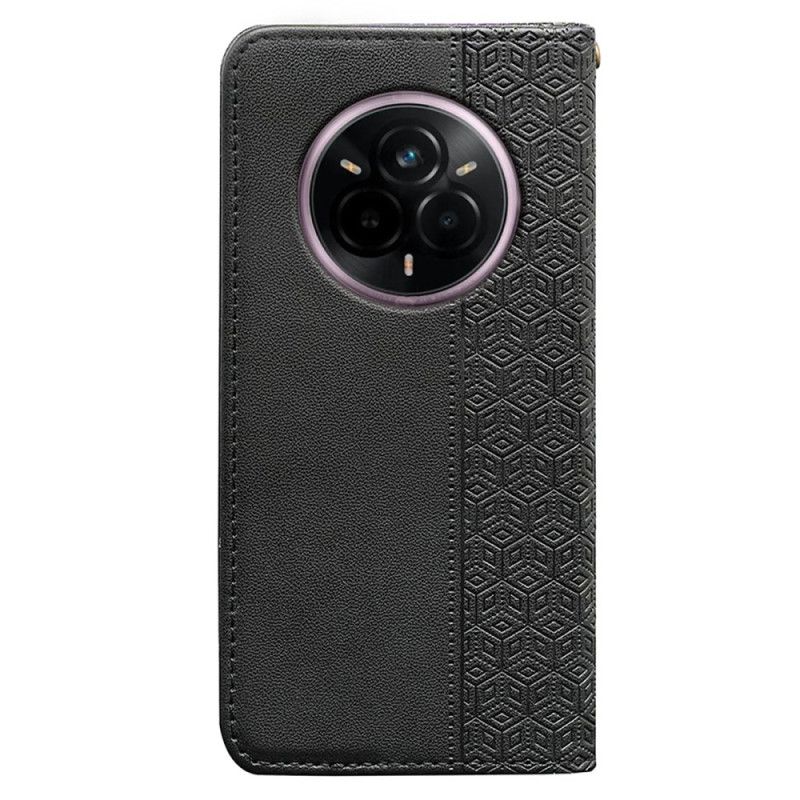 Flip Cover Realme 14 Pro Plus 5G Carreaux à Lanière