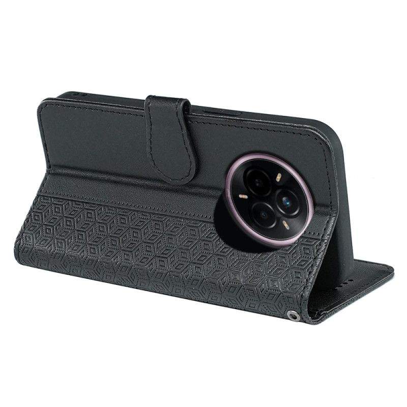 Housse Realme 14 Pro Plus 5G Motif Cubique à Lanière