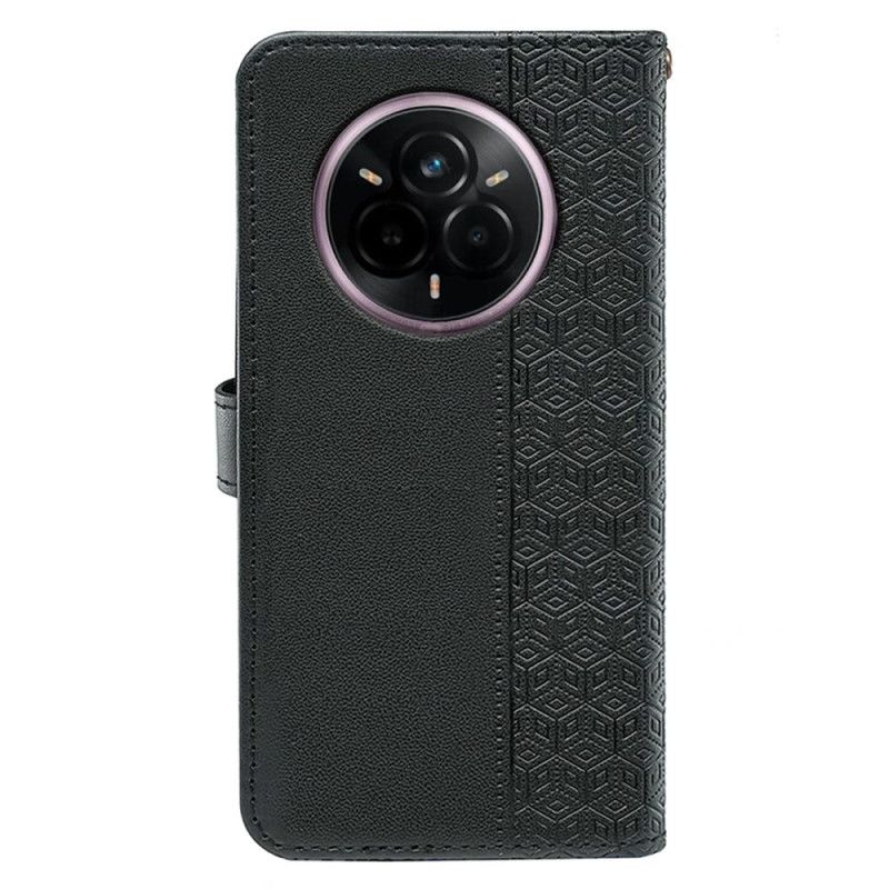 Housse Realme 14 Pro Plus 5G Motif Cubique à Lanière