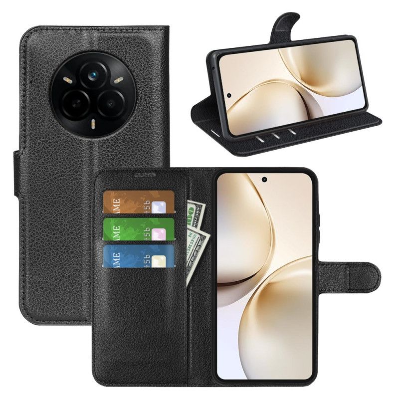 Housse Realme 14 Pro Plus 5G Simili Cuir Litchi Classique