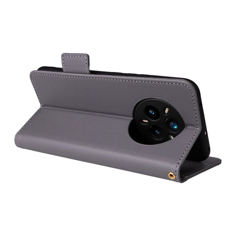 Housse Realme 14 Pro Plus 5G Simili Cuir Litchi à Lanière