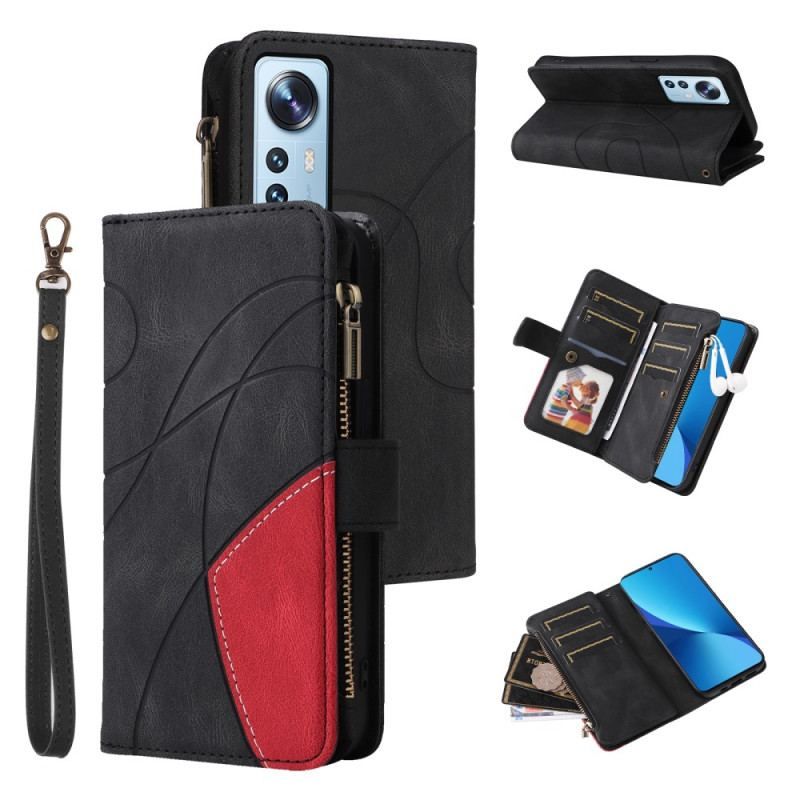 Housse Xiaomi 12 Lite Bicolore avec Porte-Monnaie