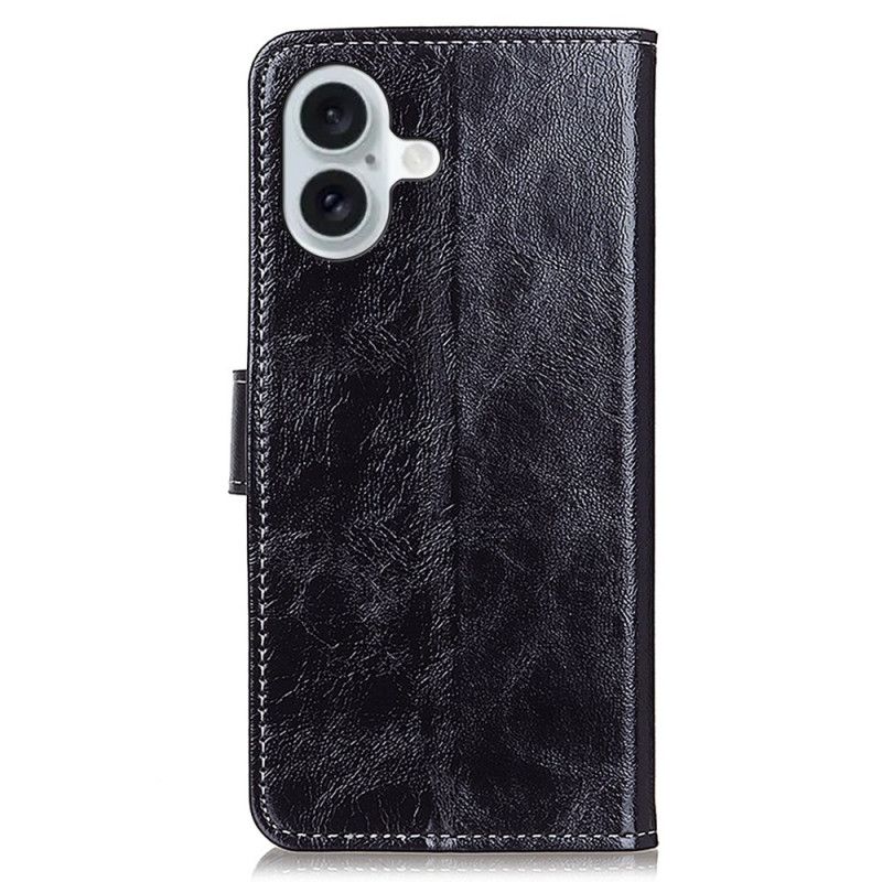 Housse iPhone 16 Simili Cuir Brillant