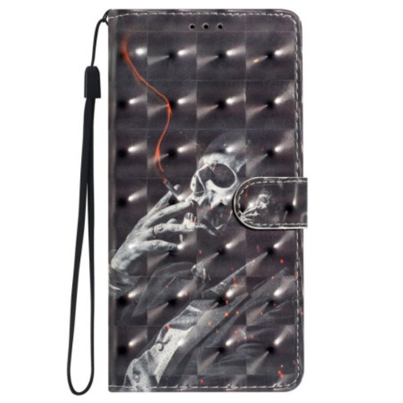 Housse iPhone 16 Squelette Fumant à Lanière