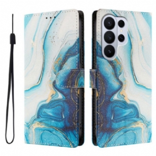 Housse Samsung Galaxy S26 Ultra Effet Marbre Bleu