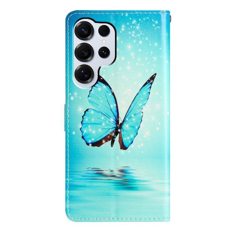 Housse Samsung Galaxy S26 Ultra Papillon Bleu sur L'eau