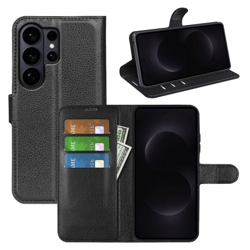 Housse Samsung Galaxy S26 Ultra Simili Cuir Litchi