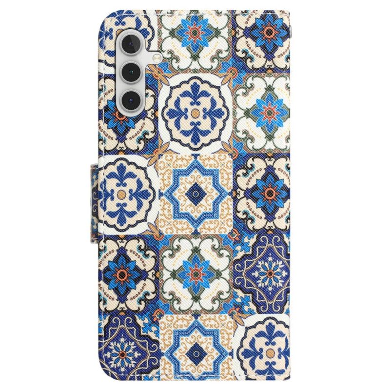 Housse Samsung Galaxy A55 5G Motifs Rétro à Lanière