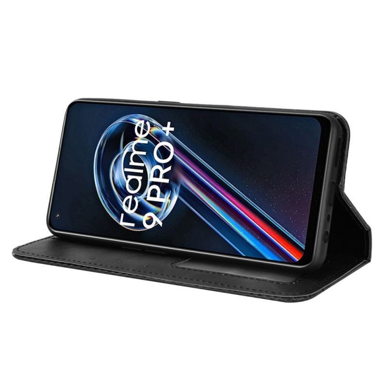 Flip Cover Realme 9 5G Effet Cuir Vintage Stylisé