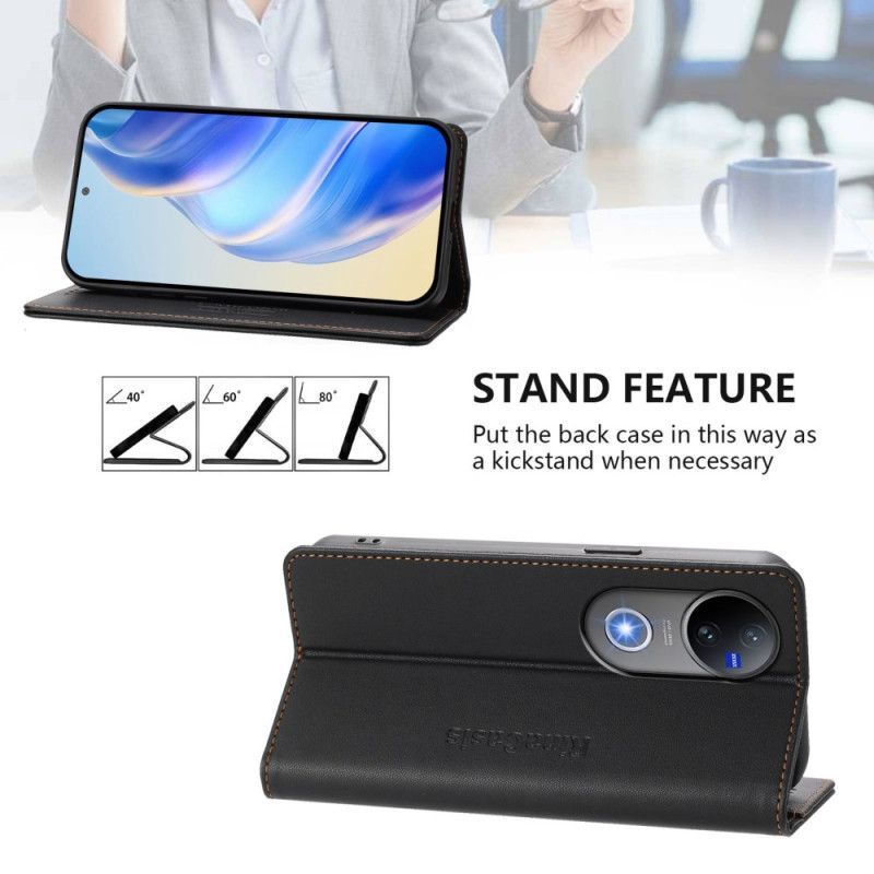 Flip Cover Vivo V50 5G Protection RFID et Support Ajustable