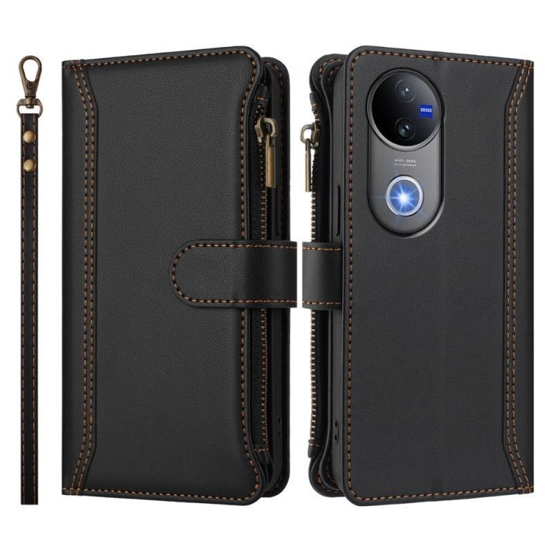 Housse Vivo V50 5G 9 Porte-Cartes et Dragonne