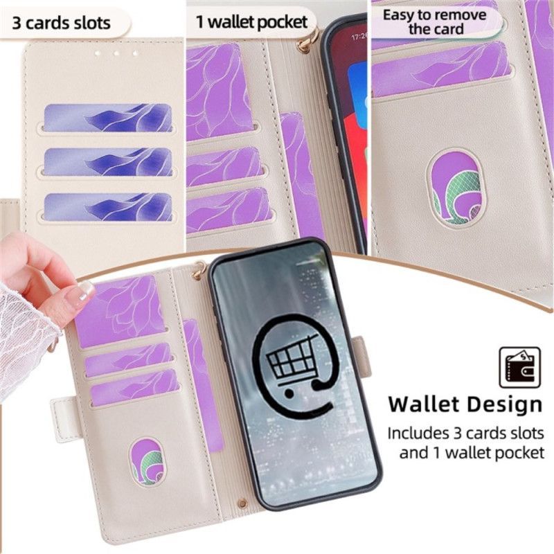 Housse Vivo V50 5G Fermoir Doré et Bandoulière