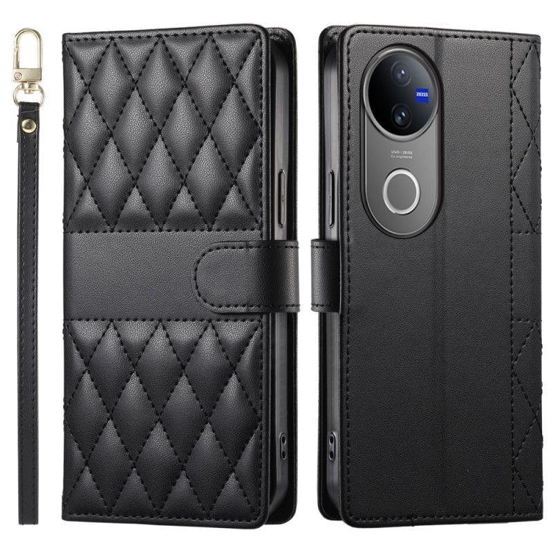 Housse Vivo V50 5G Matelassée avec Lanière et Bandoulière